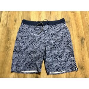 BYLT Basics Shorts Men's Size Small Swim Trunks Blue Grey Drawstring Casual